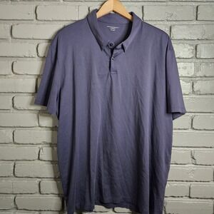 Charles Tyrwhitt Mens 2XL Blue Gray Short Sleeve 100% Cotton Polo Shirt SS23